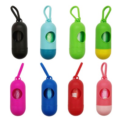 Pill Shaped Pet Waste Bag Holder , Custom Printing Plastic Dog Poop Bag Dispenser