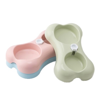 Hot Selling Double Plastic Dog Food Bowl , New Colors Automatic Dog Water Bowl